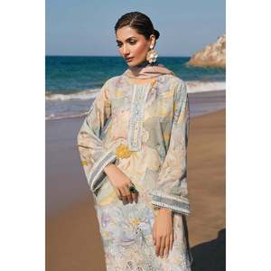 Conjunto de traje de mujer bordado e impreso en tela de algodón SF-4121 - Product Image 5