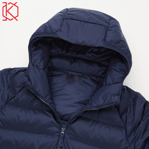 High Quality <b>Thin</b> Men's Zip-Up <b>Puffer</b> <b>Jacket</b> Stand Collar Hood Custom Print Long Winter Breathable Windproof Low Price Coated - Product Image 2