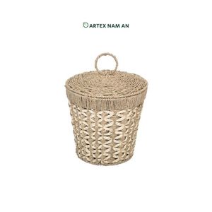 Cesta de hoja de palma de algas marinas ecológica hecha a mano para almacenamiento en la sala de estar - Product Image 6