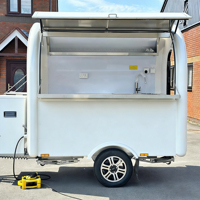 Remolque Móvil de Comida Estilizado en Venta, Carrito Totalmente Equipado para Helados y Aperitivos Fritos, con Energía Integrada, Camión de Concesiones Resistente a la Corrosión