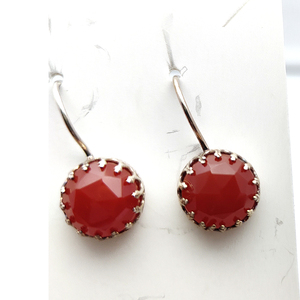 Pendientes colgantes de diseñador de plata de ley redonda de 12mm de cornalina Natural 5,01 GMS, joyería fina hecha a mano para niñas, todas las religiones - Product Image 2