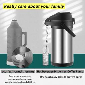Carafe à café thermique à <span class=keywords><strong>action</strong></span> <span class=keywords><strong>de</strong></span> pompe Ss <span class=keywords><strong>distributeur</strong></span> <span class=keywords><strong>de</strong></span> boissons à double paroi sous vide 1.9L thermos Airpot chaud et froid pour bureau - Product Image 3