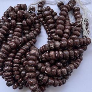 The Jewel Creation 8mm 10mm 12mm Natural Red Brown Chert Smooth Rondelle <b>Stone</b> <b>Beads</b> AAA Grade IGI Certified Jewelry Making - Product Image 3