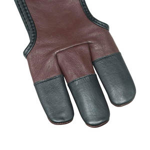 Good Quality Customized Archery Sports Gloves Lightweight Nylon Mesh with Leather Reinforced Fingertips for Target Practice - Product Image 5