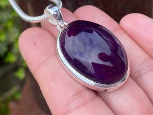Joyería al por Mayor, Elegantes Colgantes de Amatista Ovalados Clásicos Plateados, Amatista Púrpura Unisex - Product Image 4