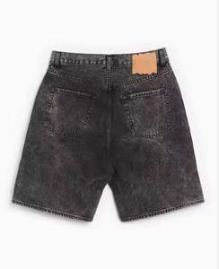 กางเกงยีนส์ฟอกกรดสำหรับผู้ชายกางเกงขาสั้นลำลองซักกรดแบบวินเทจสำหรับฤดูร้อน - Product Image 4