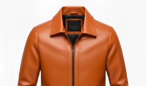Veste en cuir longue décontractée pour homme, style streetwear, avec col en textile, OEM - Product Image 3