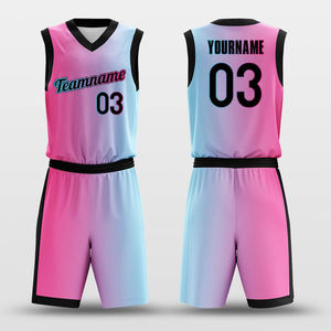 Uniforme de Baloncesto de Última Moda con Diseño Degradado, Conjunto de Equipo Personalizado por Sublimación, Ropa Deportiva para Clubes de Liga, OEM, Transpirable - Product Image 3