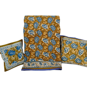 Écologique Fait À La Main 100% Coton Imprimé Floral Couette Avec Housses D'oreiller Main Bloc Imprimé Jaipur Coton Couette Ensemble - Product Image 1
