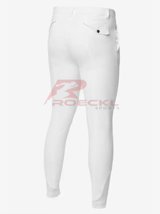 Culotte d'équitation pour hommes à haute élasticité en gros matériau technique mise en forme ergonomique contrôle de l'humidité patch au genou solide équestre - Product Image 4