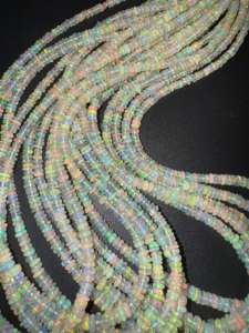 Listo para enviar, Ópalo etíope Natural, cuentas Rondelle lisas de 3-4mm, piedra de fuego arcoíris, origen etíope - Product Image 6