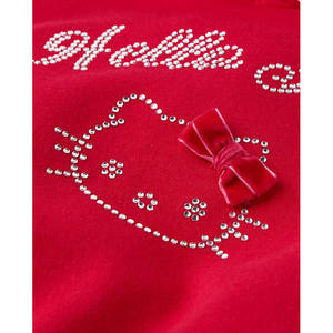 เสื้อฮู้ดผ้าฟลีซพรีเมียมสำหรับผู้หญิง ดีไซน์ซิปสีแดงเข้ม แต่งลายสวยงาม เสื้อกันหนาวมีฮู้ดสำหรับผู้หญิง รุ่น Tcp X Hello - Product Image 3