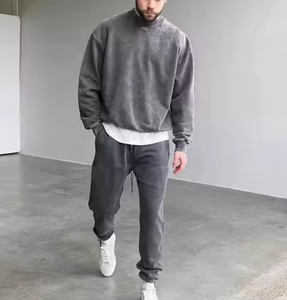 เสื้อฮู้ดผ้าฝ้าย100% บ็อกซี่โอเวอร์ไซส์สำหรับผู้ชาย500จีเอสเอ็มซักกรดแบบวินเทจ - Product Image 5