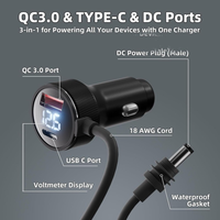 Kabel Pengisi Daya Mobil Mini Layar Digital Tahan Air DC Male Head, Kabel Pengisi Daya Lighter Rokok, PVC Power, Bestseller Lintas Negara