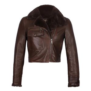 Chaqueta de Motocicleta Unisex de Lona Marrón Oscuro, Impermeable, Ecológica, Forrada con Piel Sintética Suave, Diseño Clásico con Cierre Frontal - Product Image 5