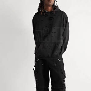 Pull à la mode élégant hommes Basics Distressed Hoodies 2025 sur mesure dernière conception hommes Basics Distressed Hoodies - Product Image 2
