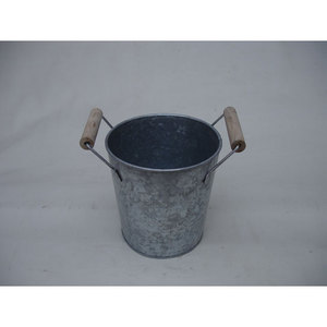 modern galvanized planter metal bucket with side handle galvanized planter garden <b>herb</b> <b>pot</b> galvanized iron planter bucket - Product Image 3