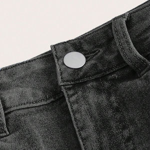 Shorts de sport unisexes pour hommes de haute qualité, respirants, été, mini denim, logo personnalisé, fermeture éclair, taille mi-haute, design uni - Product Image 3