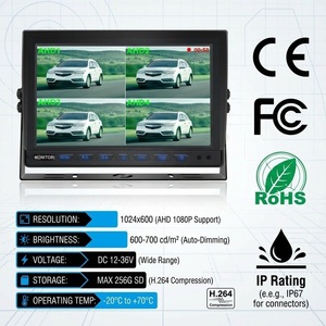 Moniteur AHD IPS 9 pouces avec affichage partagé en 2 parties | Caméra de recul DVR 1080P <span class=keywords><strong>pour</strong></span> <span class=keywords><strong>camping</strong></span>-<span class=keywords><strong>car</strong></span>, moissonneuse-batteuse, camion poubelle - Product Image 6