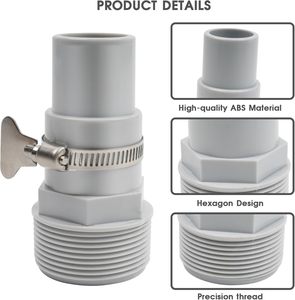 Adaptateur universel de tuyau de piscine de remplacement, 1-1/4 "ou 1-1/2", pour pompe de piscine <span class=keywords><strong>hors</strong></span> <span class=keywords><strong>sol</strong></span>, filtre - Product Image 4
