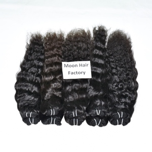 Super South Indian Temple Virgin Bundle Cabello rizado Sin procesar Sin tratamiento químico Cabello humano crudo disponible para la venta al por mayor - Product Image 6