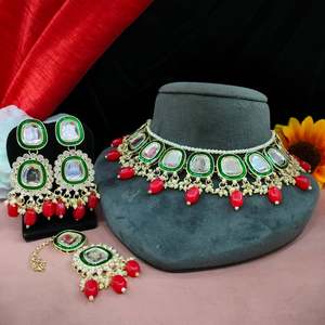 ชุดเครื่องประดับสร้อยคอ ต่างหู มงกุฎศีรษะ (มังติกก้า) ประดับมุกเทียมคุณภาพดีเยี่ยม สไตล์ชาติพันธุ์ หรูหราสง่างาม เหมาะสำหรับงานแต่งงาน - Product Image 1