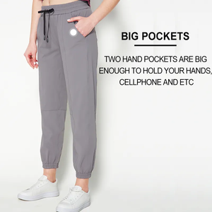 SHWL-L2406 taille haute solide motif Fitness pantalons de survêtement pantalons de survêtement vêtements de sport entraînement Joggers taille élastique séchage rapide - Product Image 5