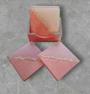 2024 sous-verres en pierre de marbre naturel Logo personnalisé bière tasse en marbre sous-verre liège boisson sous-verre tapis et tampons thé café servant utilisation - Product Image 2