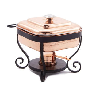 Design de fantaisie carré servir vaisselle décor de salle à manger plat à friture en acier inoxydable avec finition en cuivre antique plat à friture - Product Image 3