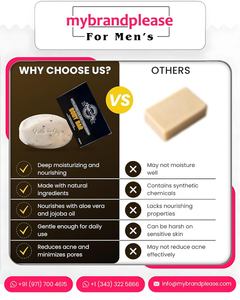 Savon exfoliant pour le corps de 125g pour hommes, marque privée personnalisée, vente en gros de savon parfumé médicamenteux pour blanchir les soins de la peau - Product Image 2