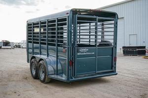 Remolque utilitario para ganado de 2 ejes con pared lateral desmontable, valla para transporte de ganado, ovejas, caballos, vacas y cerdos - Product Image 2