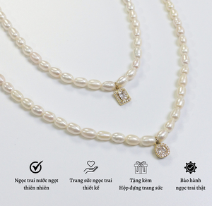 Collar de Perlas de Agua Dulce Naturales de Lujo para Mujer, Joyería Elegante para Novia, Regalo de Boda - Product Image 1
