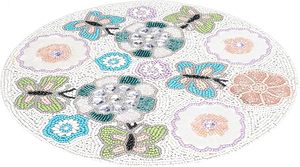 Napperon perlé classique or ivoire Aqua violet et décoration d'assiette à dîner avec conception de papillon de fleur - Product Image 5