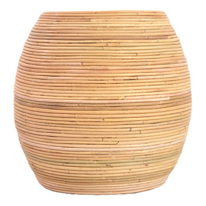 Mesa de barril con marco de ratán natural de la mejor calidad, mesa de centro redonda única para cafetería y decoración del hogar al aire libre - Product Image 2