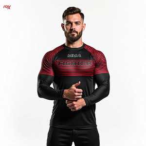 Personalizado Bjj Rash Guards al por mayor sublimado MMA Gear para deportes de combate gimnasio entrenamiento y ropa de entrenamiento - Product Image 3