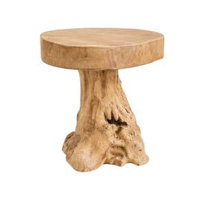 ARTERRA Premium Teak Wood Mushroom Side <b>Table</b> Round Accent <b>Table</b> Modern Organic End <b>Table</b> for Living Room - Product Image 2