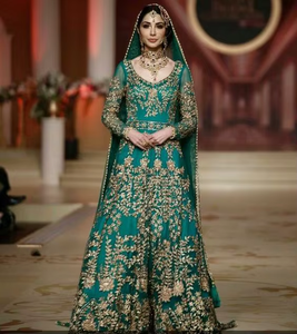 TRENDY---BRIDAL-BEAUTIFUL--ANARKALI robe avec LEHENGA robe-embellie en cristal perles de verre pierre pour mariage = 2021 - Product Image 6