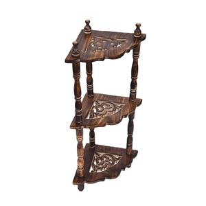 Estante de esquina de clase superior para sala de estar, mueble de esquina lateral marrón personalizado, venta al por mayor - Product Image 1