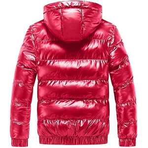 Chaqueta Acolchada Negra Plegable para Hombre, Chaqueta de Invierno Cálida e Impermeable con Capucha, Estilo Casual, Cremallera, Diseño Brillante de Burbujas, Abrigos de Esquí para Exteriores - Product Image 4