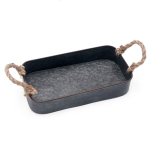 Vente chaude Rouillé Vintage Look Galvanisé Plateau De Service En Métal Pour La Maison Restaurant De Mariage Bar Ferme Parties Plateau De Service - Product Image 2