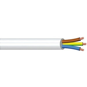 Three-Core H05VV-F Power Cable 3x1 Mmq White <b>25m</b> Length PP0367 - Product Image 1