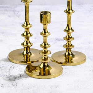 Gold Candle Holder Timeless Design for Ambient <b>Lighting</b> Sleek Gold Candle Holder Add a Touch of Glamour to Your <b>Space</b> - Product Image 2
