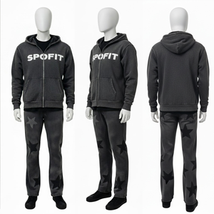 ชุดวอร์มผ้าฟลีซผ้าฝ้าย100% ทึบชุดวอร์มมีฮู้ดออกแบบโลโก้ได้ตามต้องการชุดวอร์มสตรีทผ้าซักได้มีน้ำหนักมาก - Product Image 1