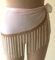 Pareo de flecos negros para mujer, ropa de playa, pareo de playa con cuentas de Swarovski, corbata de tamaño bordado, pareo con forma de triángulo de Pario