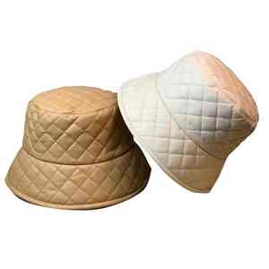 Comfortable & Breathable Stylish Waterproof <b>Hat</b> Custom Fashion Warm And Windproof PU <b>Leather</b> Quilted Fisherman Bucket <b>Hat</b> - Product Image 2
