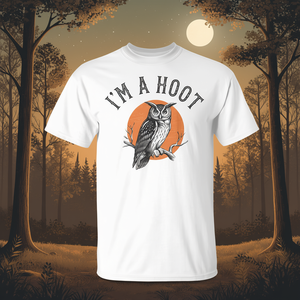 T-Shirt da Uomo Retrò con Scritta 'I'm a Hoot Owl Bird Pun Sarcastic Jokes', Maglietta Promozionale con Gag Sarcasmo Uccello Gufo - Product Image 3