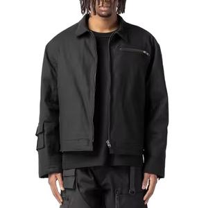 Chaqueta de lona de algodón con cremallera personalizada de la mejor calidad para hombre al por mayor, chaqueta de trabajo para hombre - Product Image 1