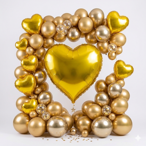 Globo de Helio con Forma de Corazón Dorado para Fiestas, 24'/60cm, Modelo 44048, Estilo Perla, para el Día de la Madre, Graduación, Año Nuevo Chino, España - Product Image 5