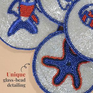 Royal Look Handmade <b>Beaded</b> Table <b>coaster</b> Hotel Restaurant Table Decorative <b>Beaded</b> <b>Coaster</b> and Gifted Use Item - Product Image 5