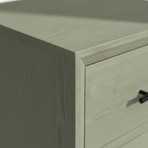 Mesa de Centro PKP con Patas, Diseño Moderno, Madera de Caucho, MDF, Chapa de Roble, Color Verde Salvia Pantone 15-0318 TPG - Product Image 4